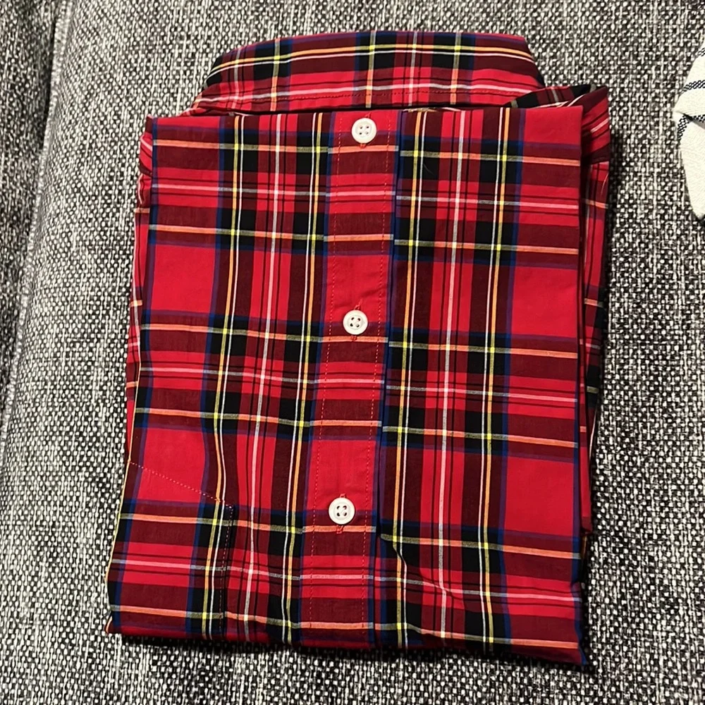 NWT J Crew Holiday tartan slim Untucked-fit flex casual shirt